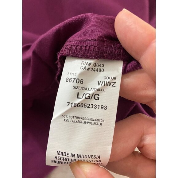 NWT Dickies Burgundy V Neck Short Sleeve Scrub Top - Large - Picture 8 of 10